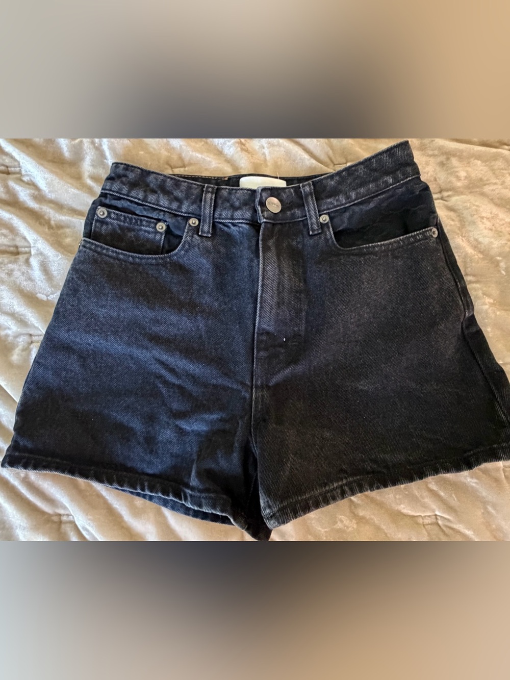 Coach High-Waisted Black Denim Shorts in Organic Cotton (Size 25)